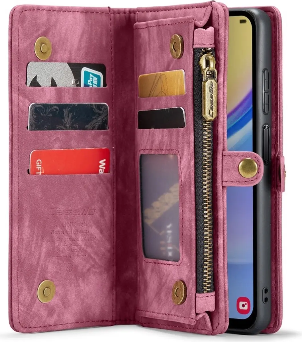 Caseme 008 Hoesje Samsung Galaxy A16 - 2-in-1 Book Case & Portemonnee - 8 Pasjes - Pink