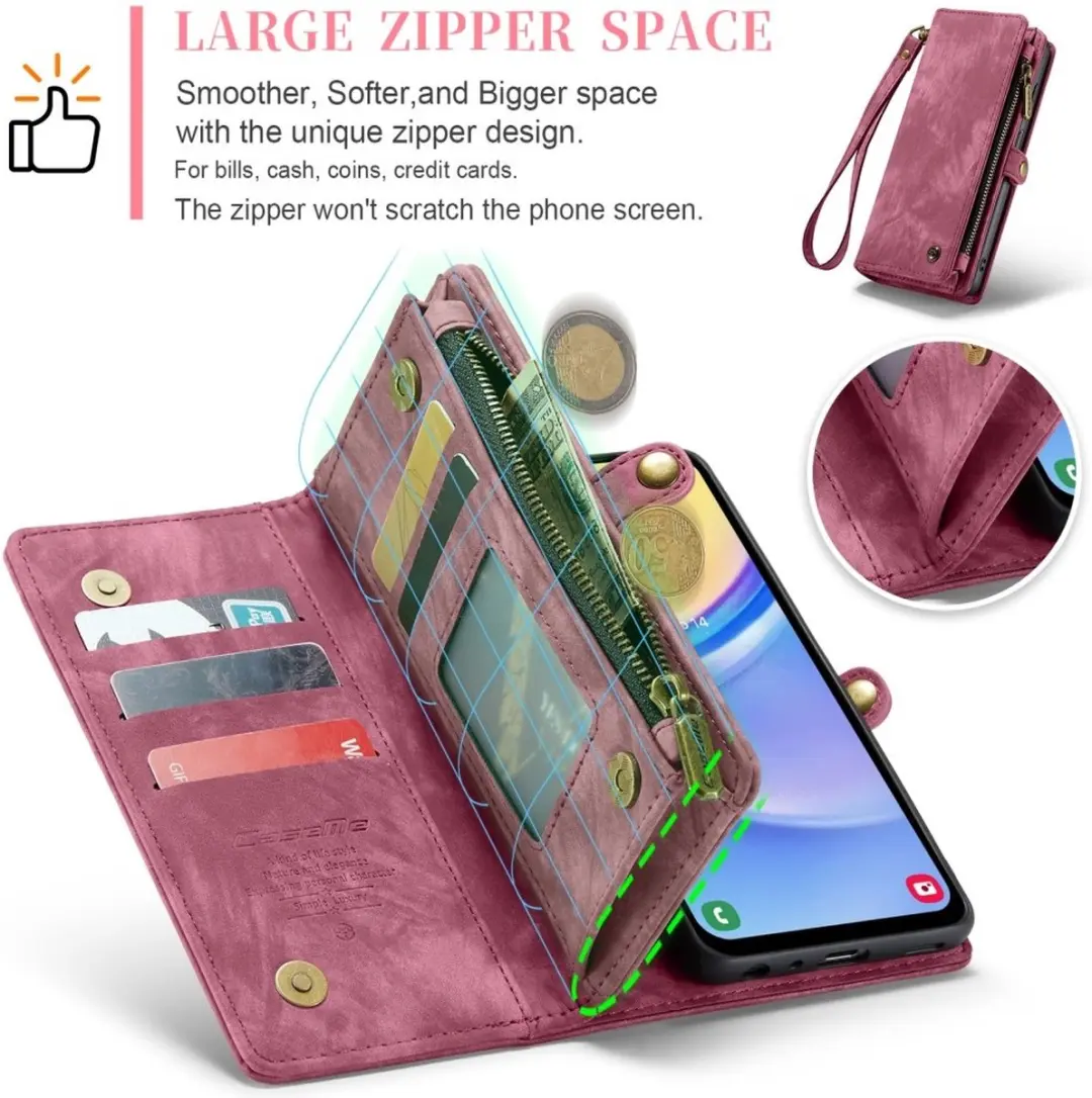 Caseme 008 Hoesje Samsung Galaxy A16 - 2-in-1 Book Case & Portemonnee - 8 Pasjes - Pink