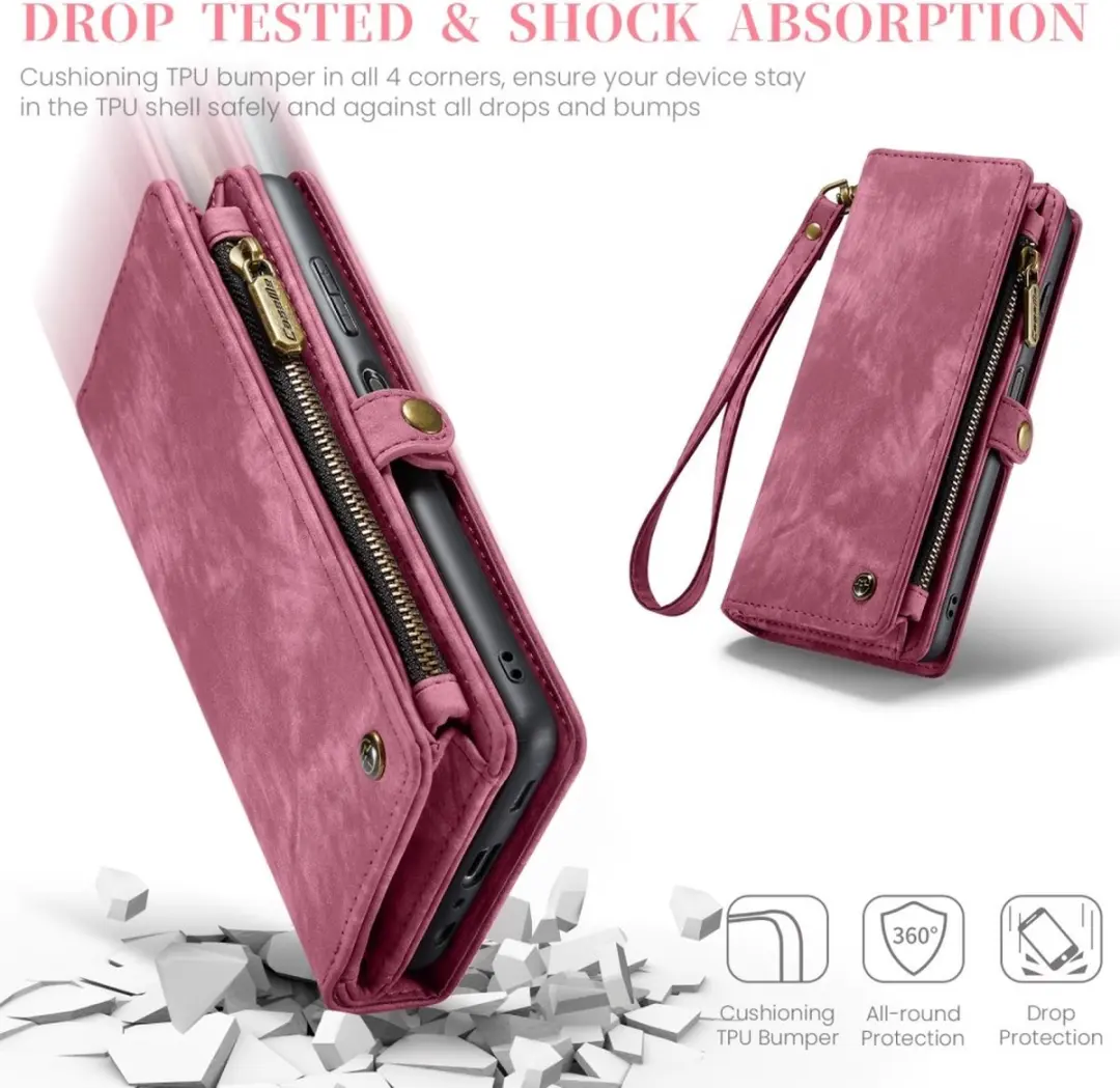 Caseme 008 Hoesje Samsung Galaxy A16 - 2-in-1 Book Case & Portemonnee - 8 Pasjes - Pink