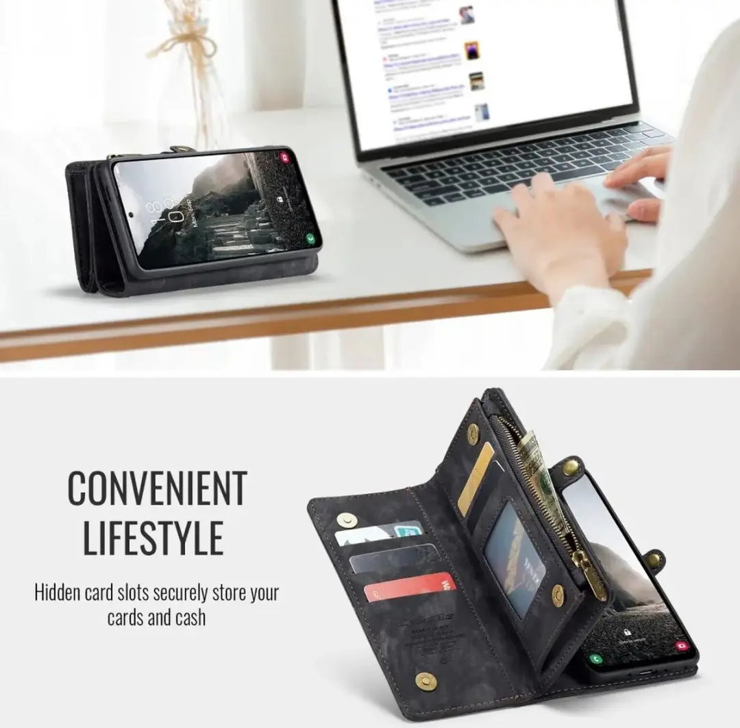 Caseme 008 Book Case Back Cover Samsung Galaxy A56 - Portemonnee - Zwart