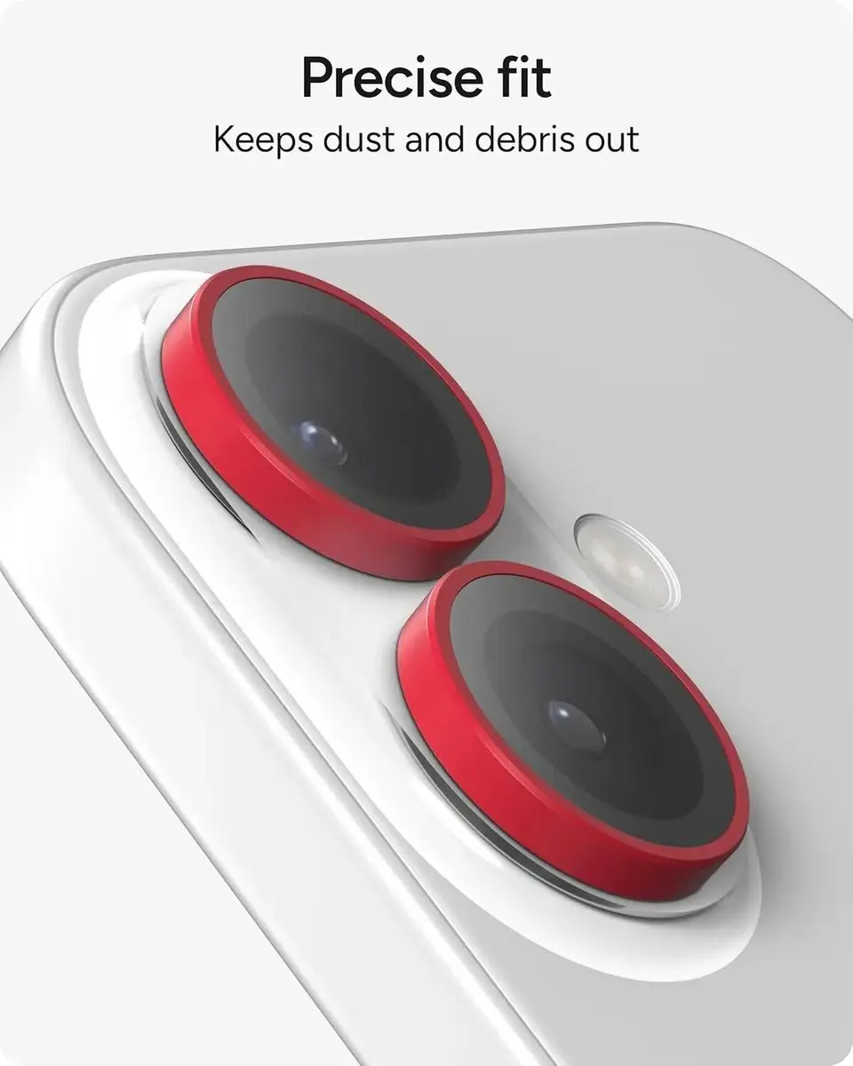 ZAGG Glass Elite Camera Rings iPhone 16/16 Plus/17 - Rood