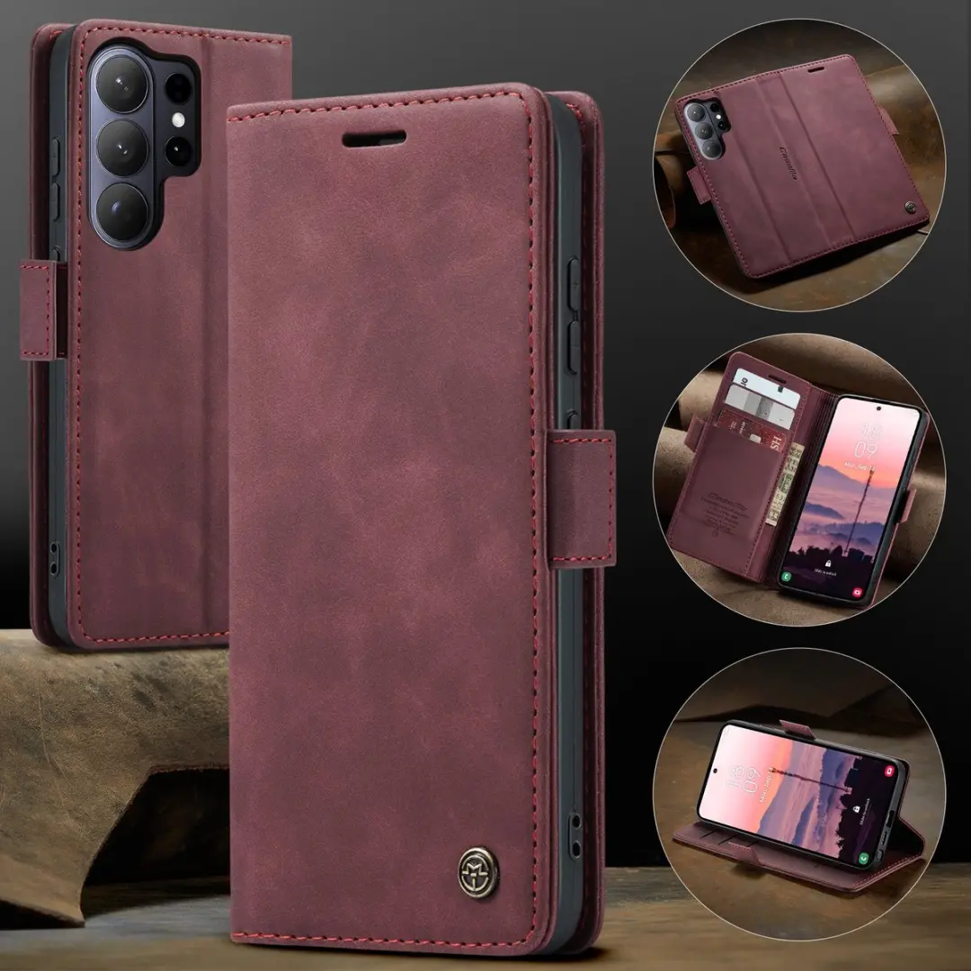 Caseme 013 Book Case Hoesje Samsung Galaxy S26 Ultra - Bordeaux