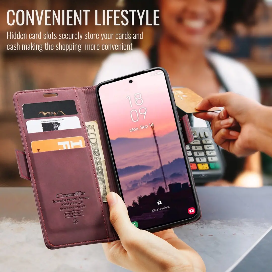 Caseme 013 Book Case Hoesje Samsung Galaxy S26 Ultra - Bordeaux - afbeelding 6 van 6