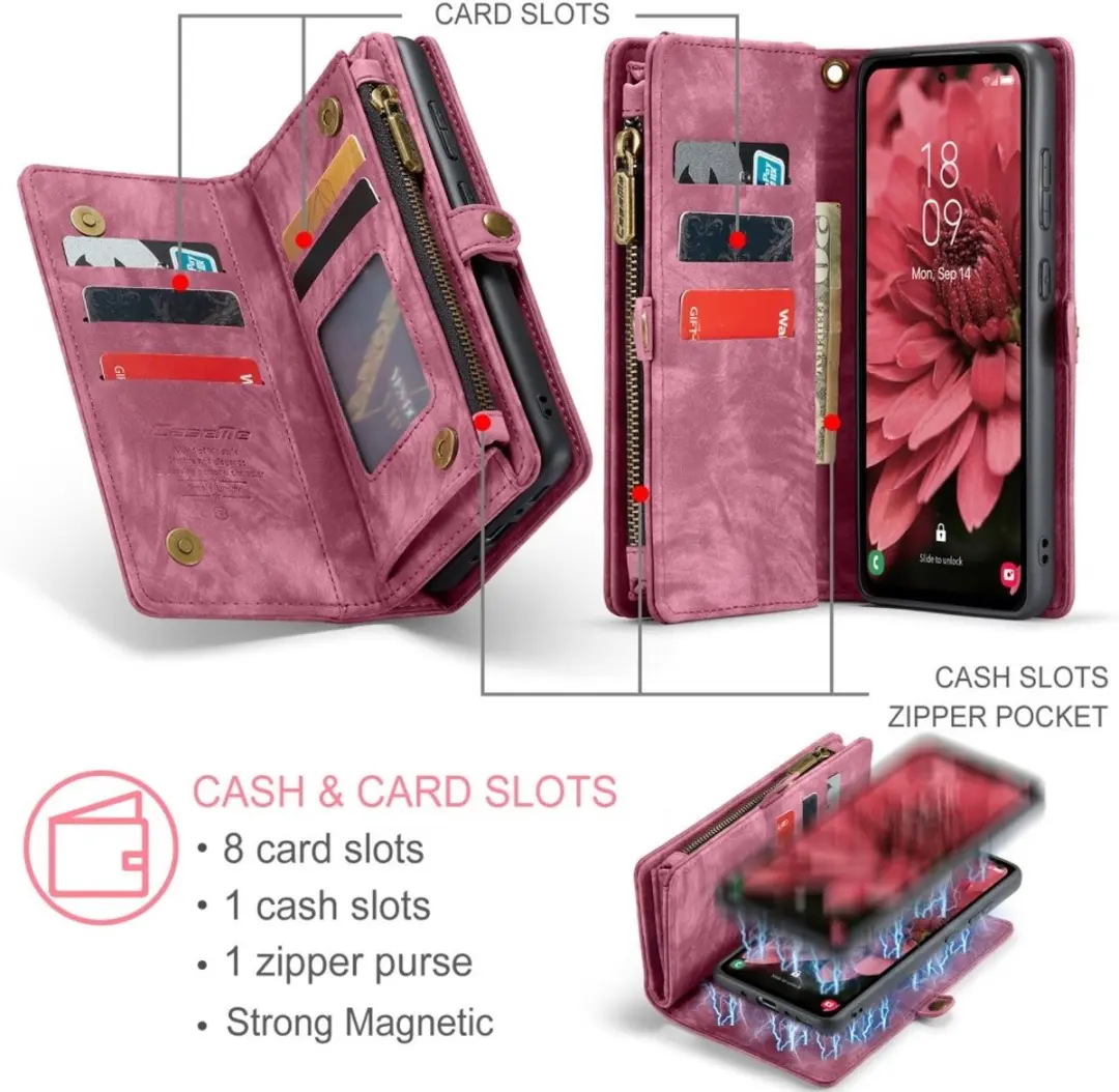 Caseme 008 Book Case & Portemonnee - Samsung Galaxy A36 - Pink