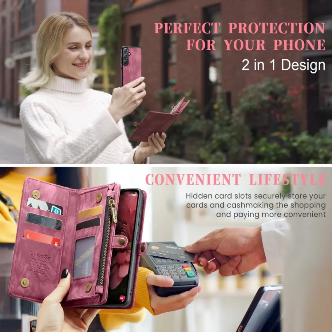 Caseme 008 Book Case & Portemonnee - Samsung Galaxy A36 - Pink