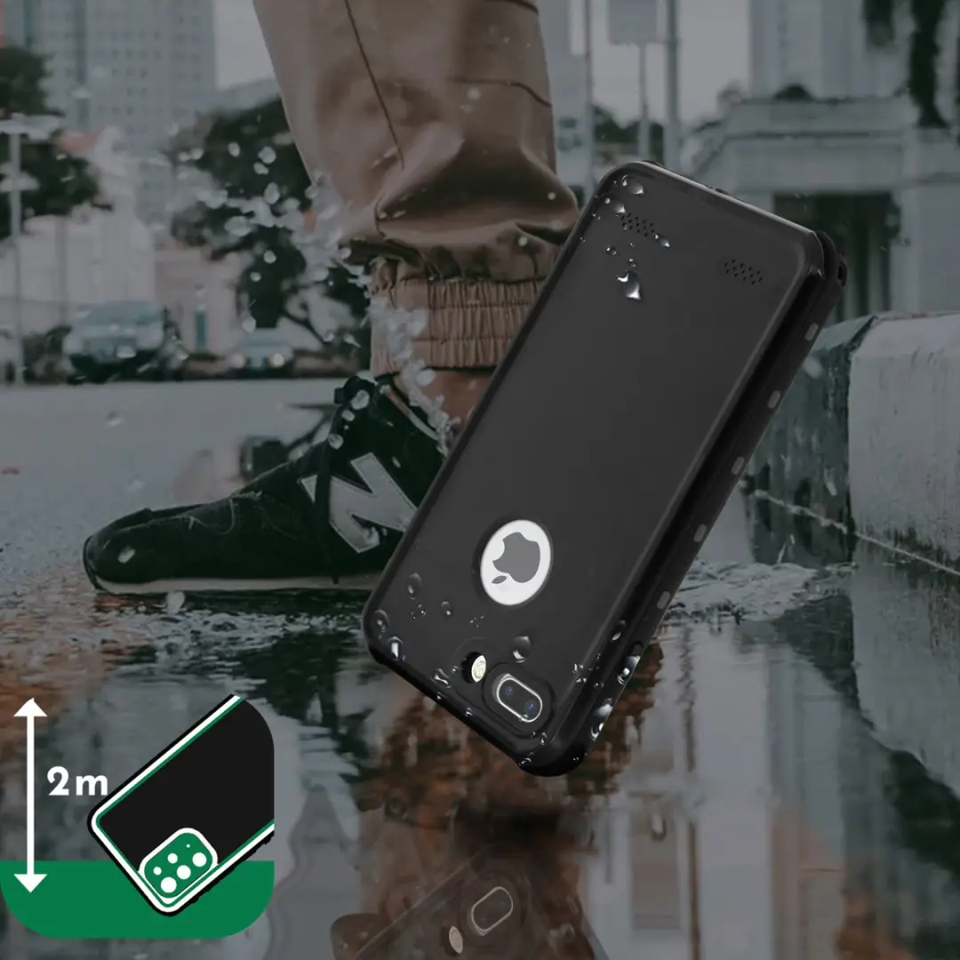 Redpepper Hoesje iPhone 8 Plus Waterdicht - Zwart