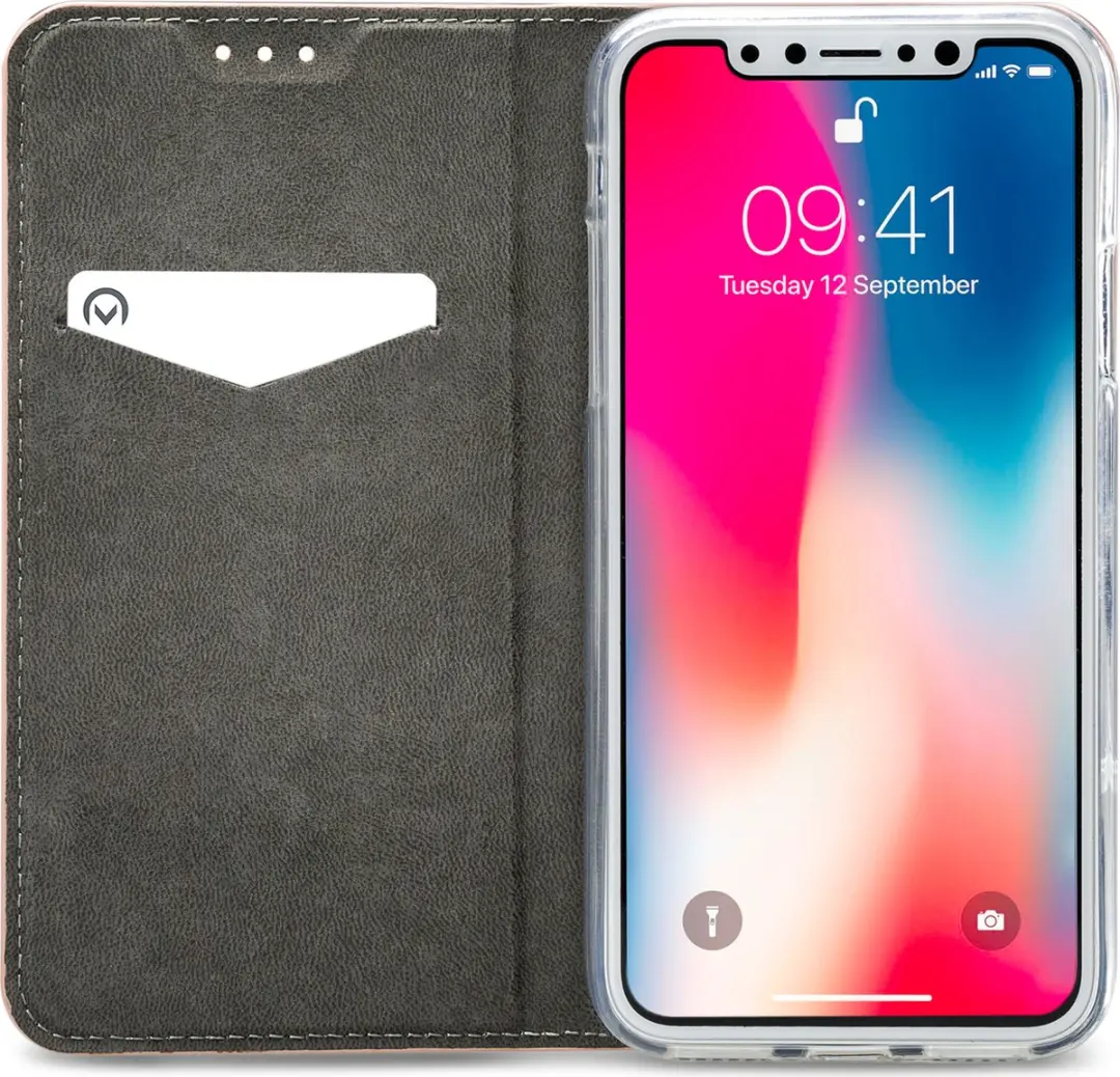 Mobilize Premium Gelly Bookcase iPhone X - Roze - 3 Pasjes