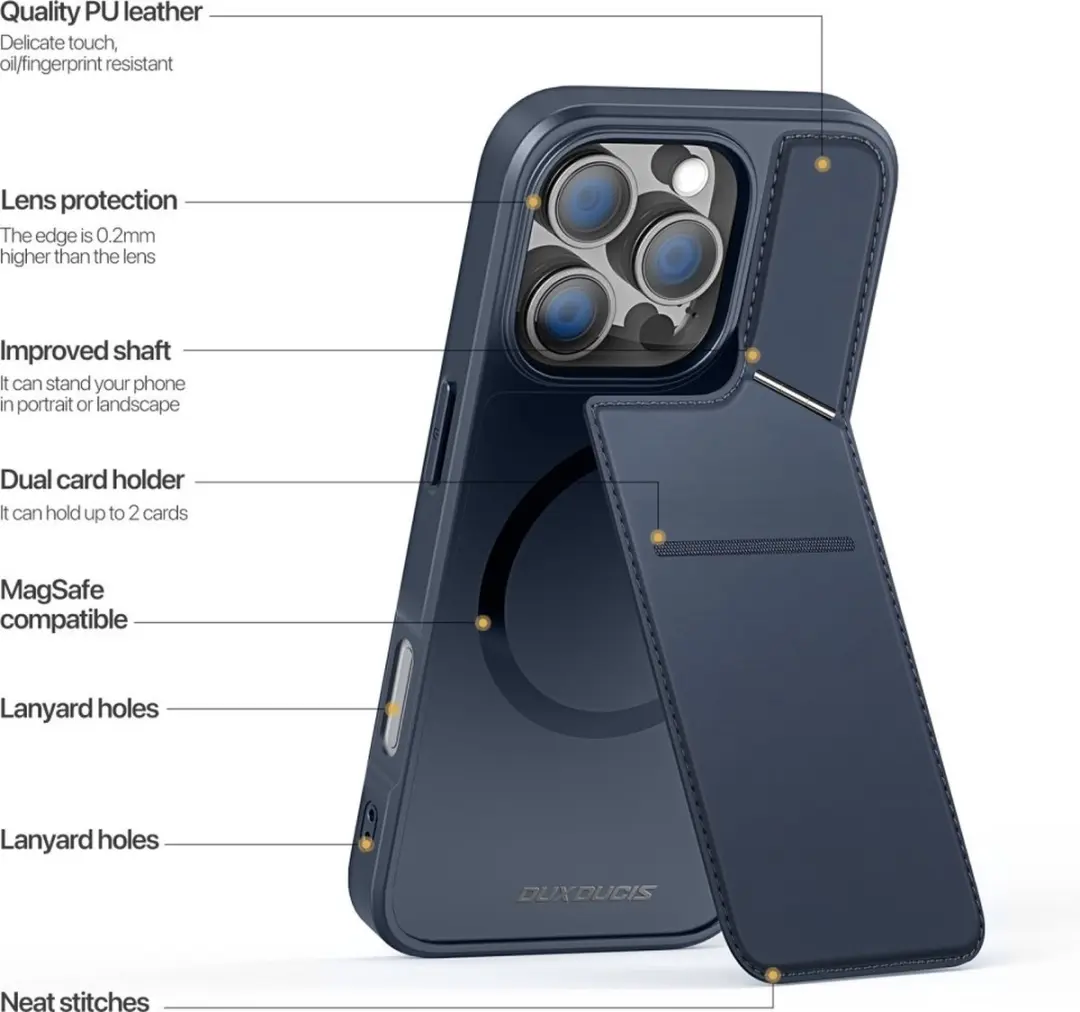 Dux Ducis Rafi Series Hoesje iPhone 16 Pro - Donker Blauw