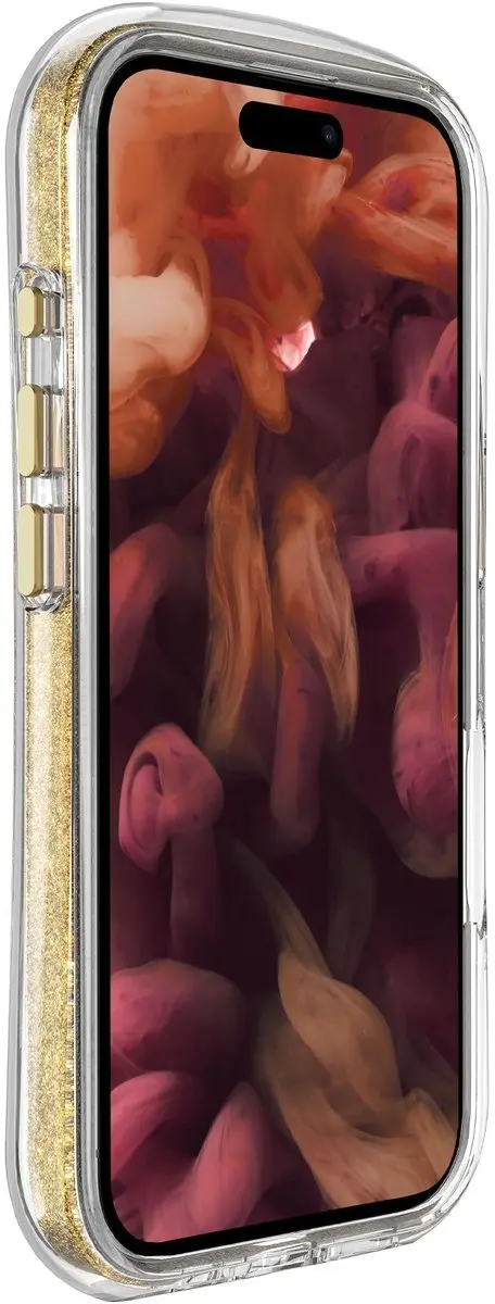 Laut Aero Sparkle iPhone 16 Hoes - Crystal Clear - Goud - LIP24AASGD