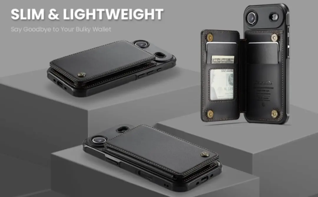Caseme Portemonnee Backcover iPhone Air - Anti-RFID - 4 Pasjes - Zwart