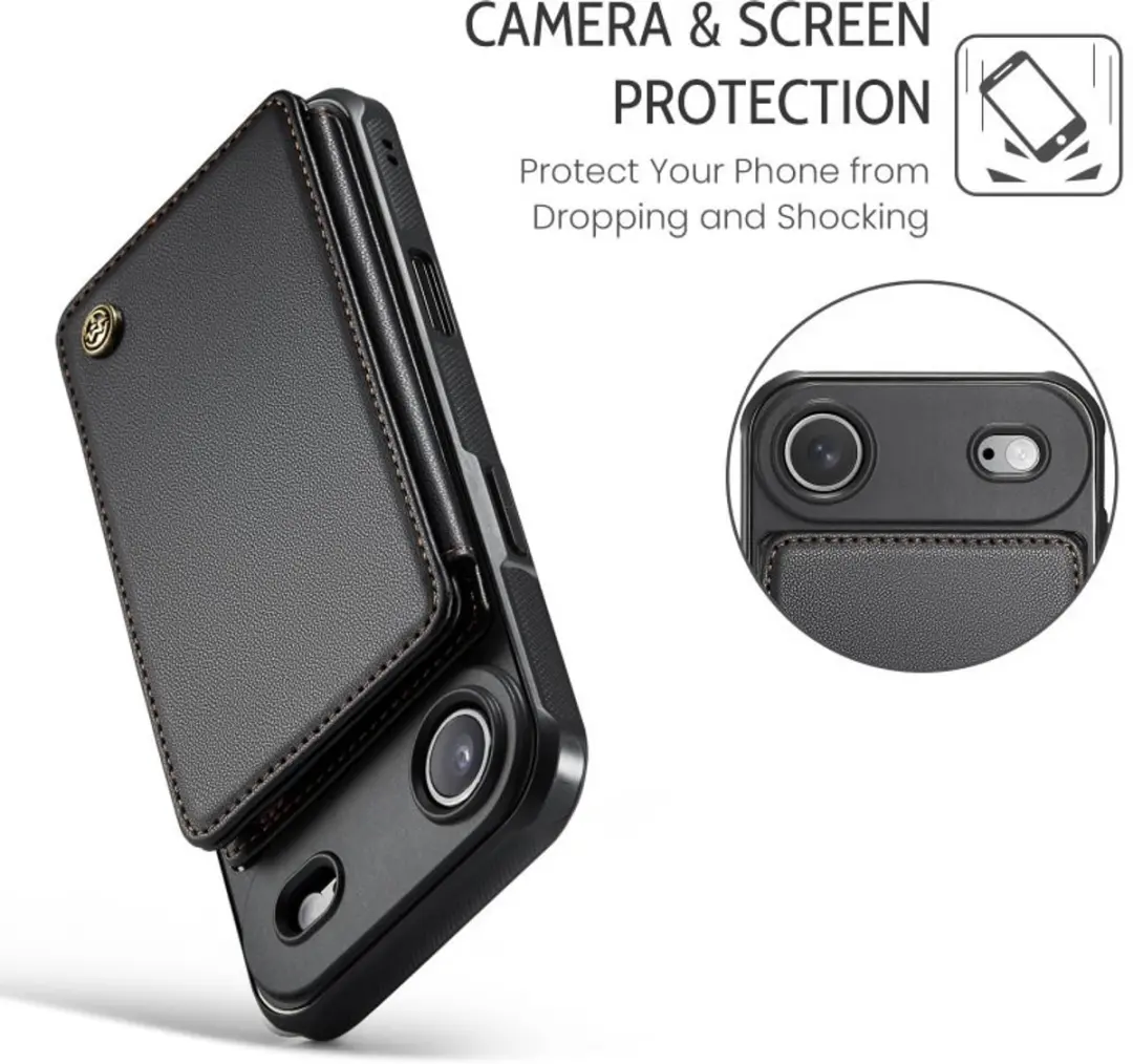 Caseme Portemonnee Backcover iPhone Air - Anti-RFID - 4 Pasjes - Zwart