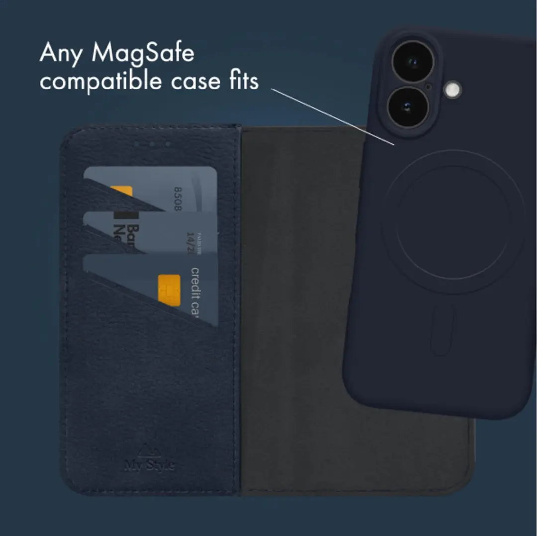 My Style Universal MagSafe Wallet - 3 Pasjes - Midnight Blue