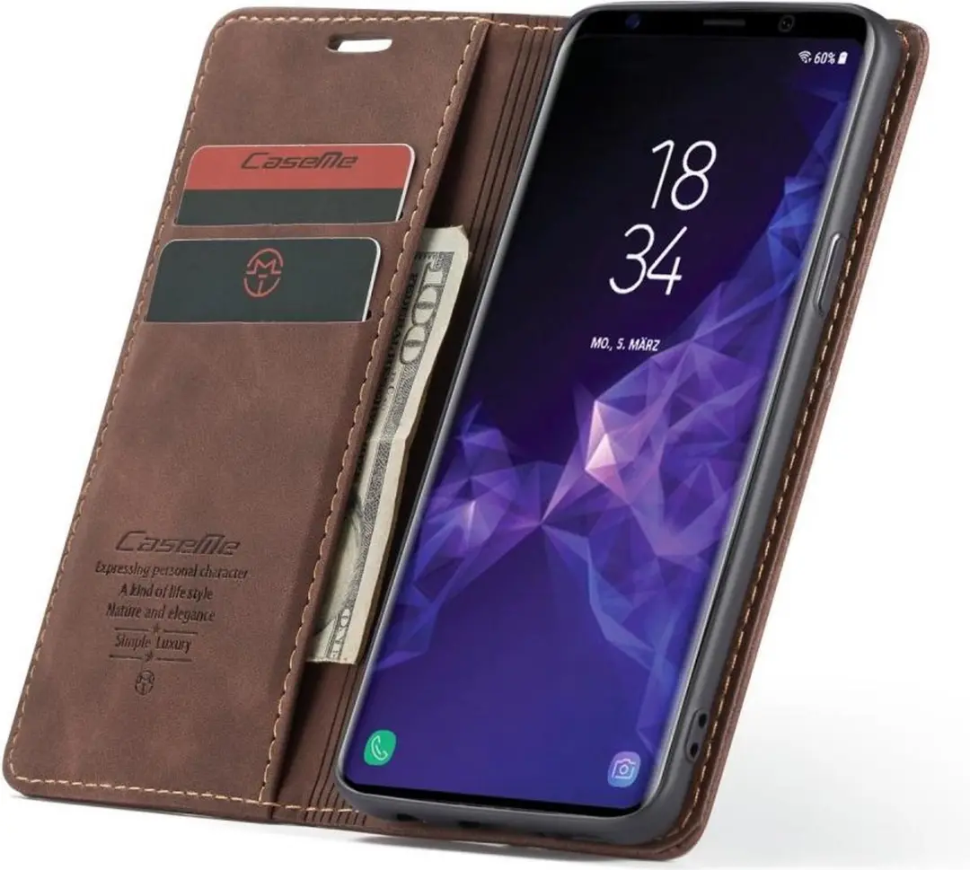 Caseme Book Case Donkerbruin - Samsung Galaxy S9
