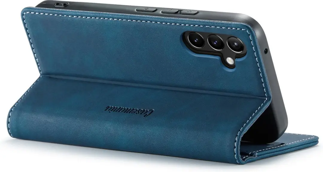 Caseme Samsung Galaxy A54 Hoesje - Effen Donkerblauw Kunstleer - afbeelding 6 van 6