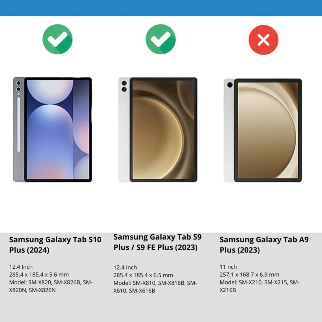 Dux Ducis Tablet Toetsenbord S10 Plus/S9 Plus/S9 FE Plus - Zwart