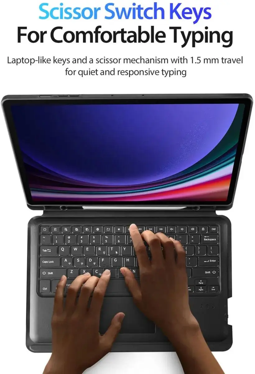 Dux Ducis Tablet Toetsenbord S10 Plus/S9 Plus/S9 FE Plus - Zwart