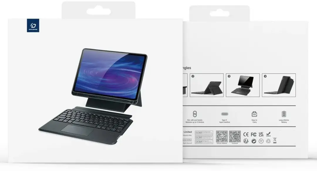 Dux Ducis Tablet Toetsenbord S10 Plus/S9 Plus/S9 FE Plus - Zwart - afbeelding 6 van 6