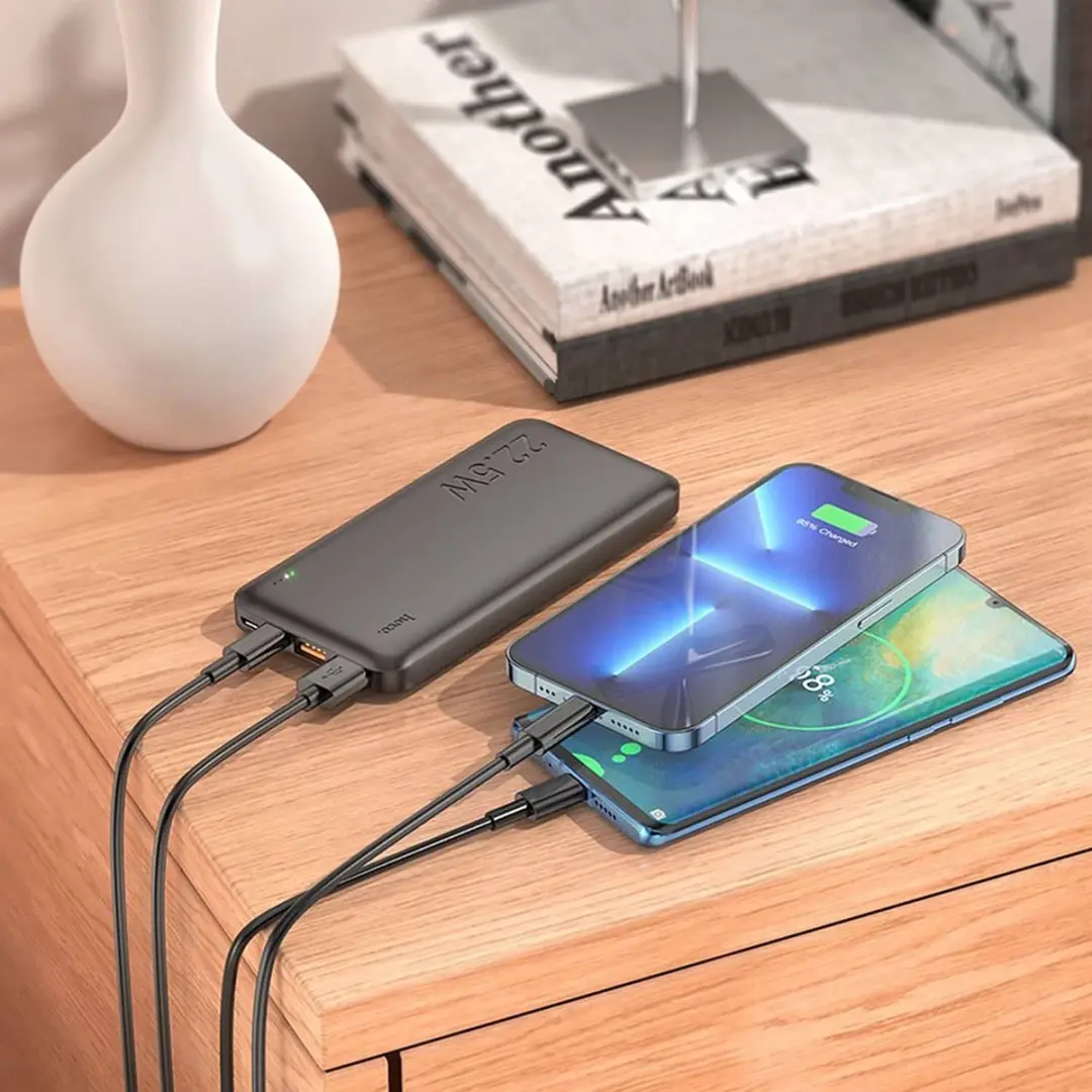 Hoco Powerbank J101 10.000mAh - 2x Opladen - 22.5W PD/Quick Charge - Zwart