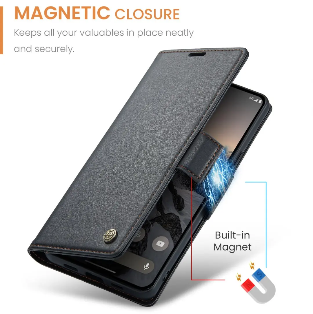 Caseme Wallet Case Google Pixel 10a - RFID & Magneetsluiting - Zwart - afbeelding 6 van 6