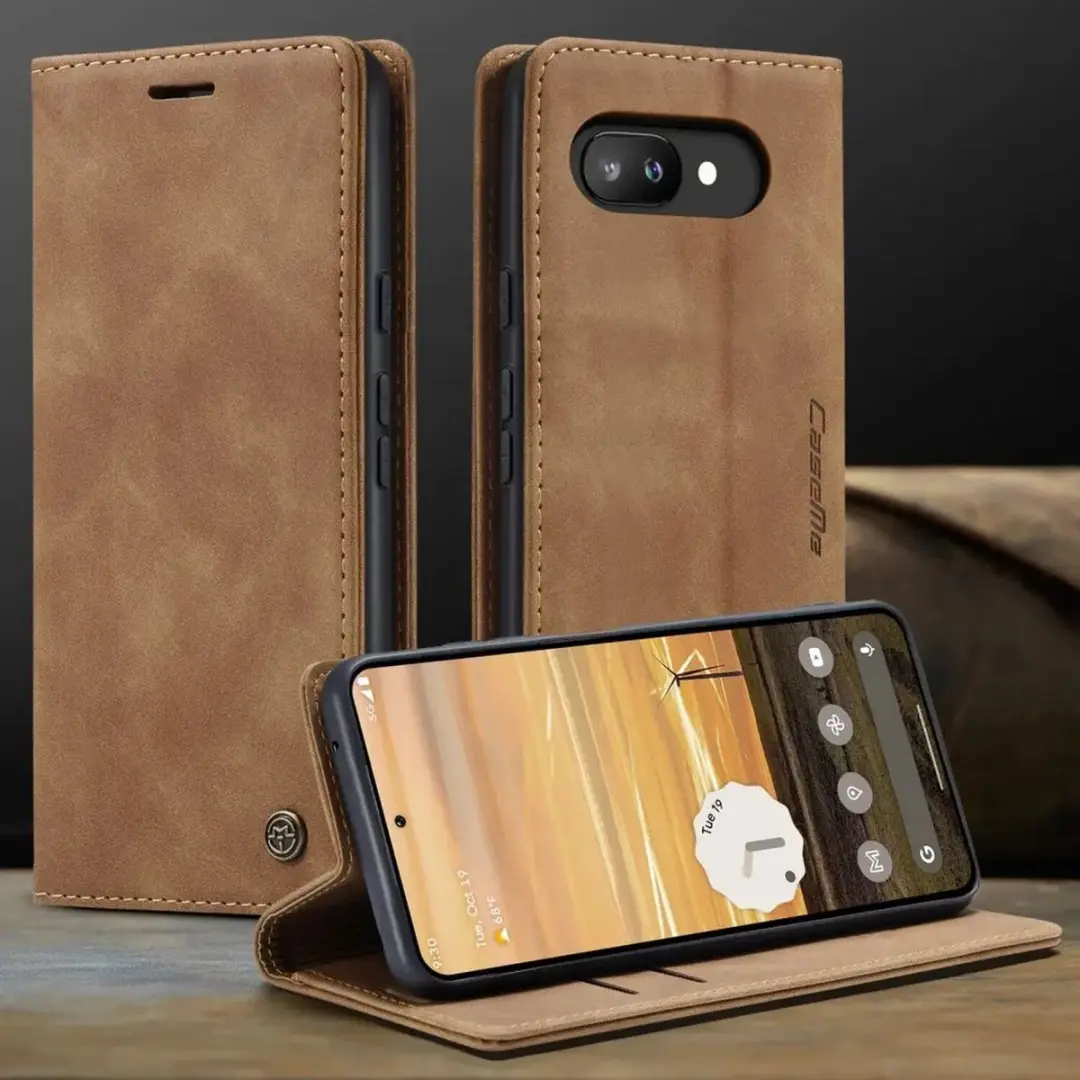 Caseme 013 Hoesje Google Pixel 9a - Book Case Bruin