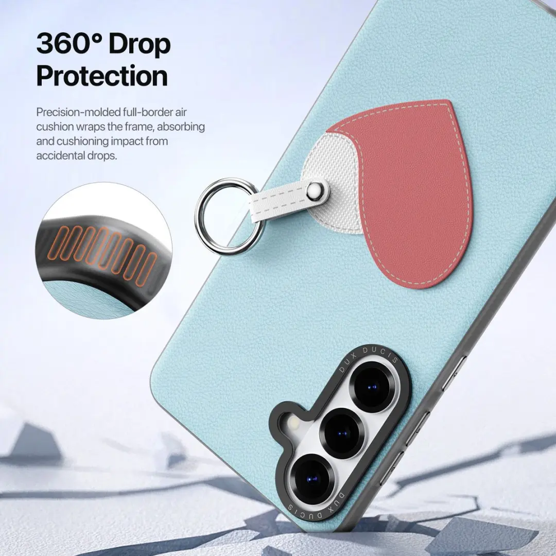 Dux Ducis Luvy PU-leer Backcover Samsung Galaxy S26 - Harten/Lichtblauw