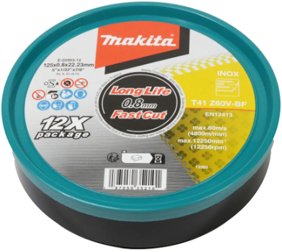 Makita E-22953-12 Doorslijpschijf RVS 125mm - 12 Stuks - afbeelding 6 van 6