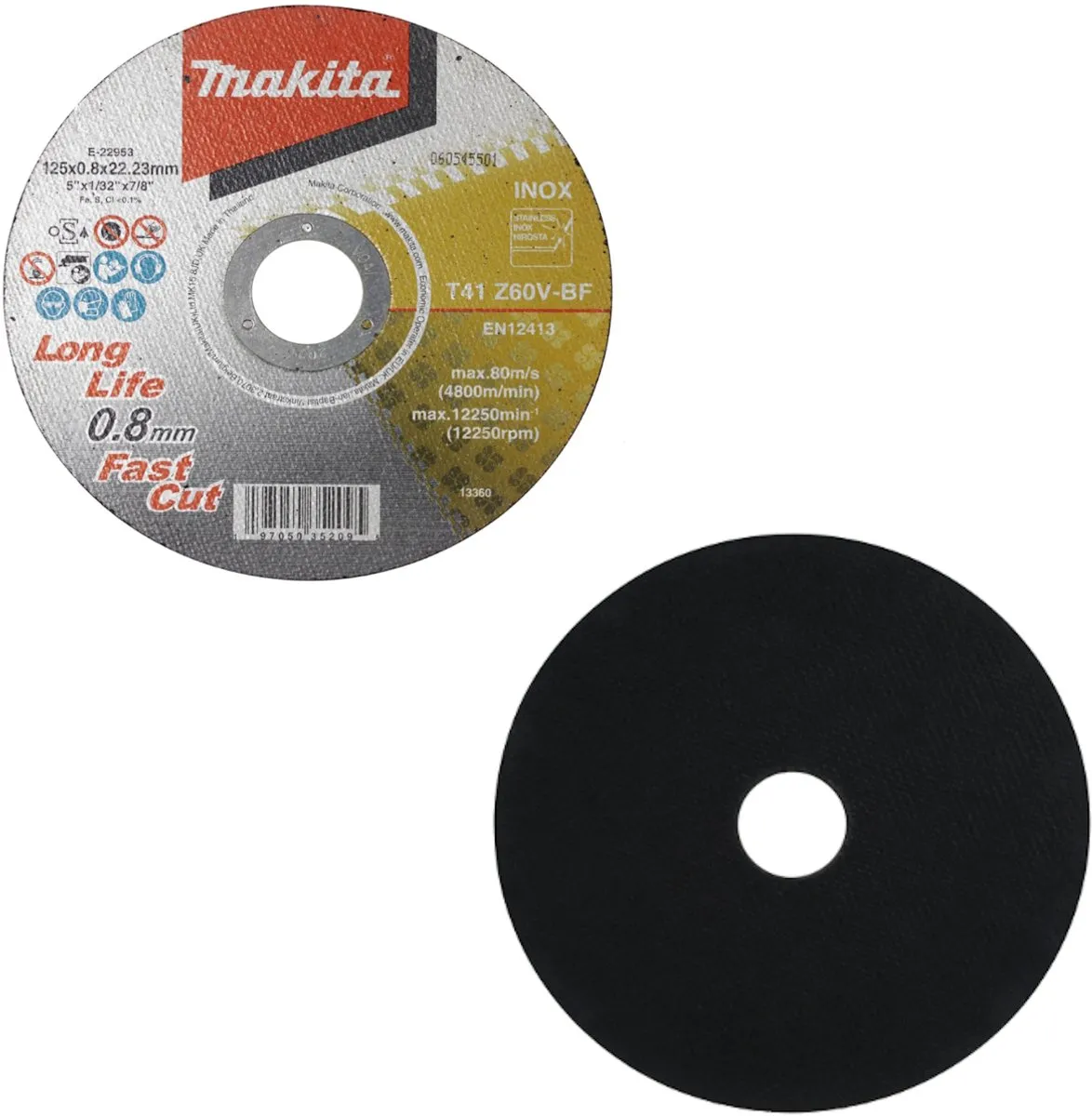 Makita E-22953-12 Doorslijpschijf RVS 125mm - 12 Stuks