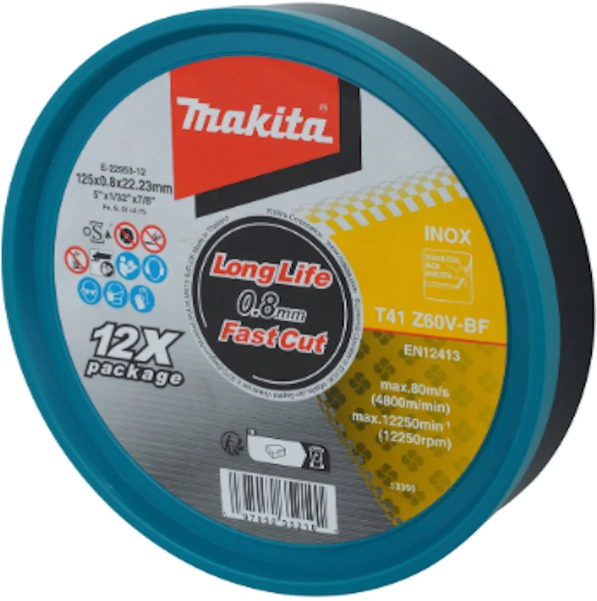 Makita E-22953-12 Doorslijpschijf RVS 125mm - 12 Stuks
