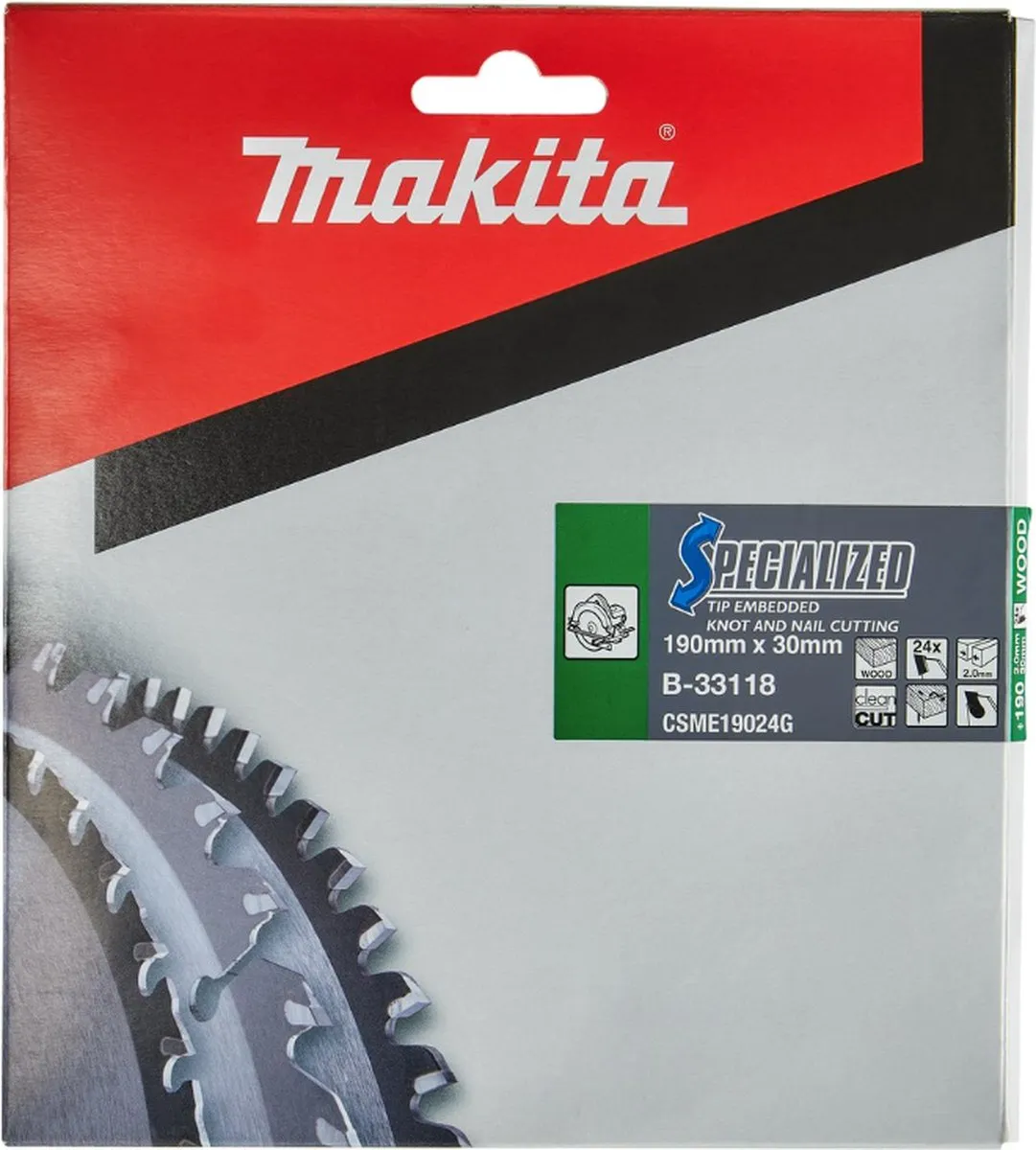 Makita Cirkelzaagblad B-33118 Hout 190mm 24T