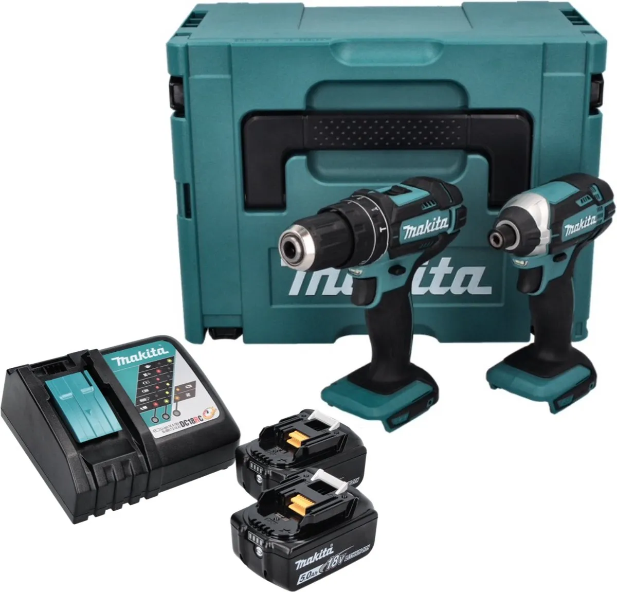 Makita DLX2131TJ Combiset 18V - 2x 5.0Ah Accu