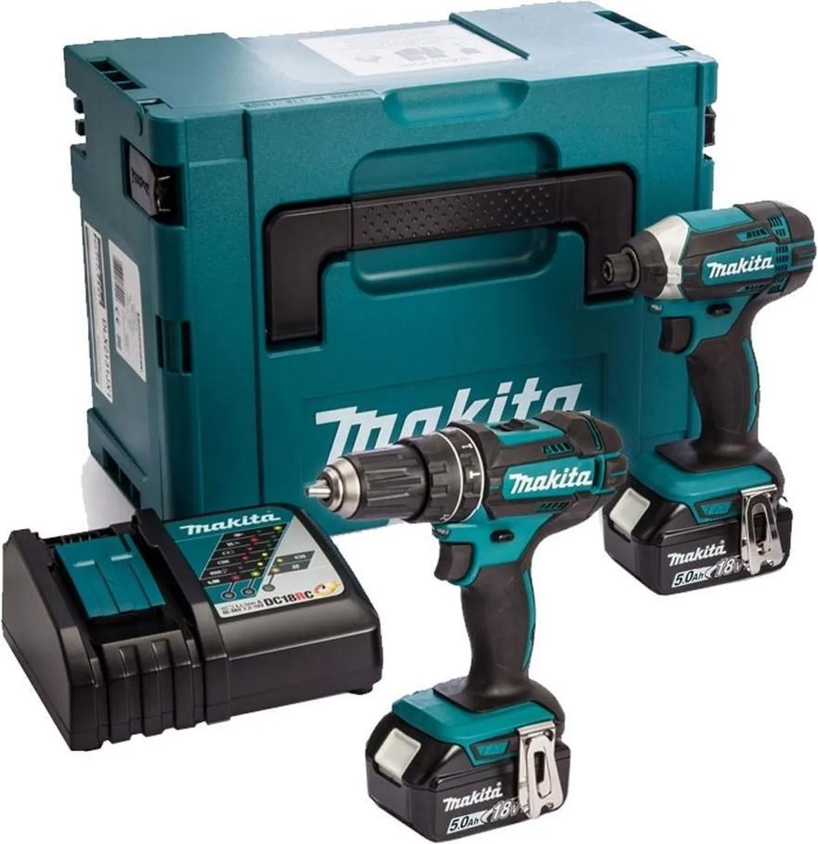 Makita DLX2131TJ Combiset 18V - 2x 5.0Ah Accu
