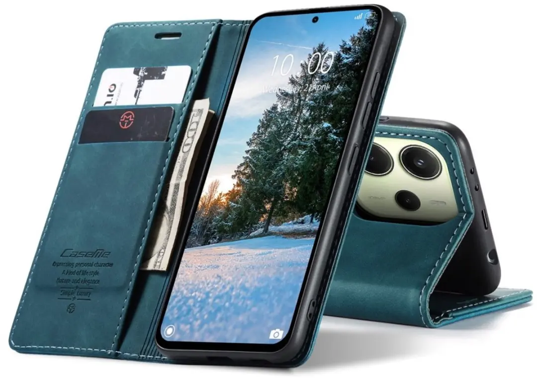 Caseme 013 Book Case Hoesje Xiaomi Redmi Note 14 4G - Blauw