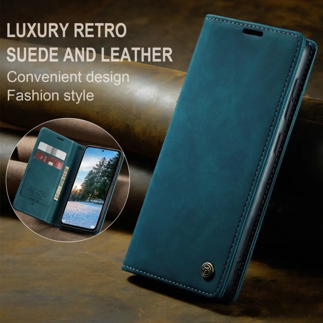 Caseme 013 Book Case Hoesje Xiaomi Redmi Note 14 4G - Blauw
