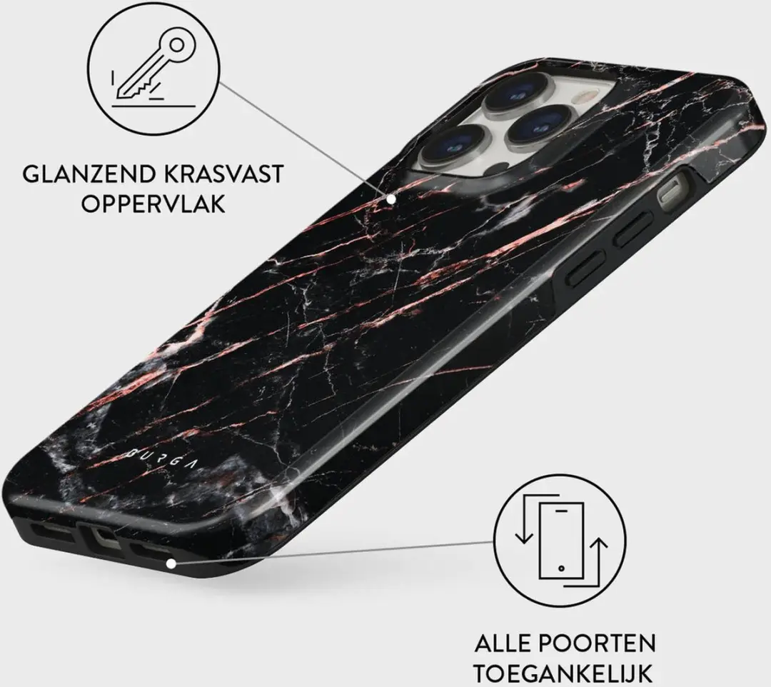 Burga Tough Case iPhone 15 Pro iP15P_TH_MB_30 - Rose/Goud Marble - afbeelding 6 van 6