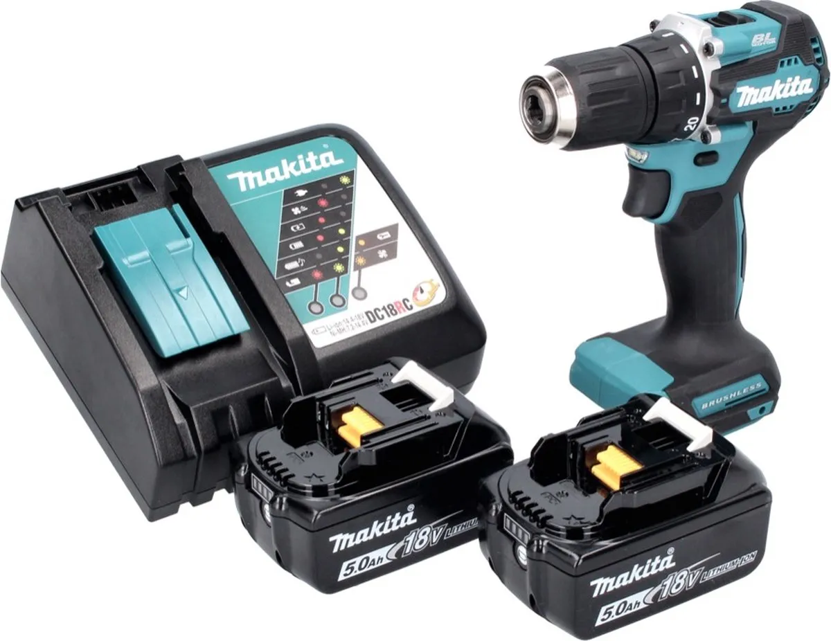 Makita DDF487RT Accuboormachine 18V 40Nm Borstelloos - 2x 5.0Ah - afbeelding 5 van 5