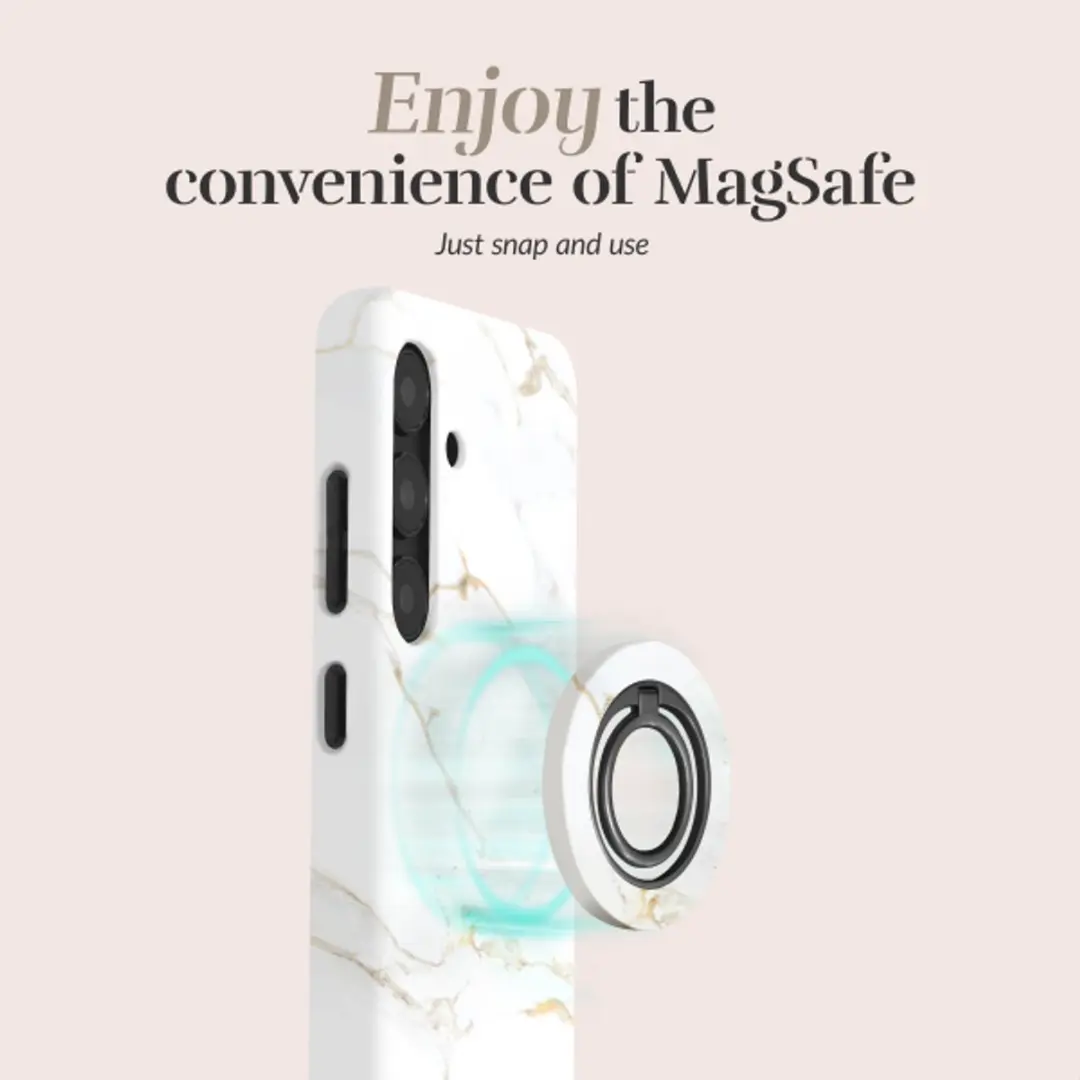 Mobilize MIO White Marble MagSafe Hoesje - Samsung Galaxy A57