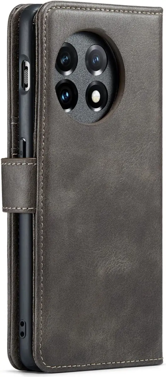 DG.MING OnePlus 11 Hoesje 2-in-1 Book Case Grijs - 3 Pasjes