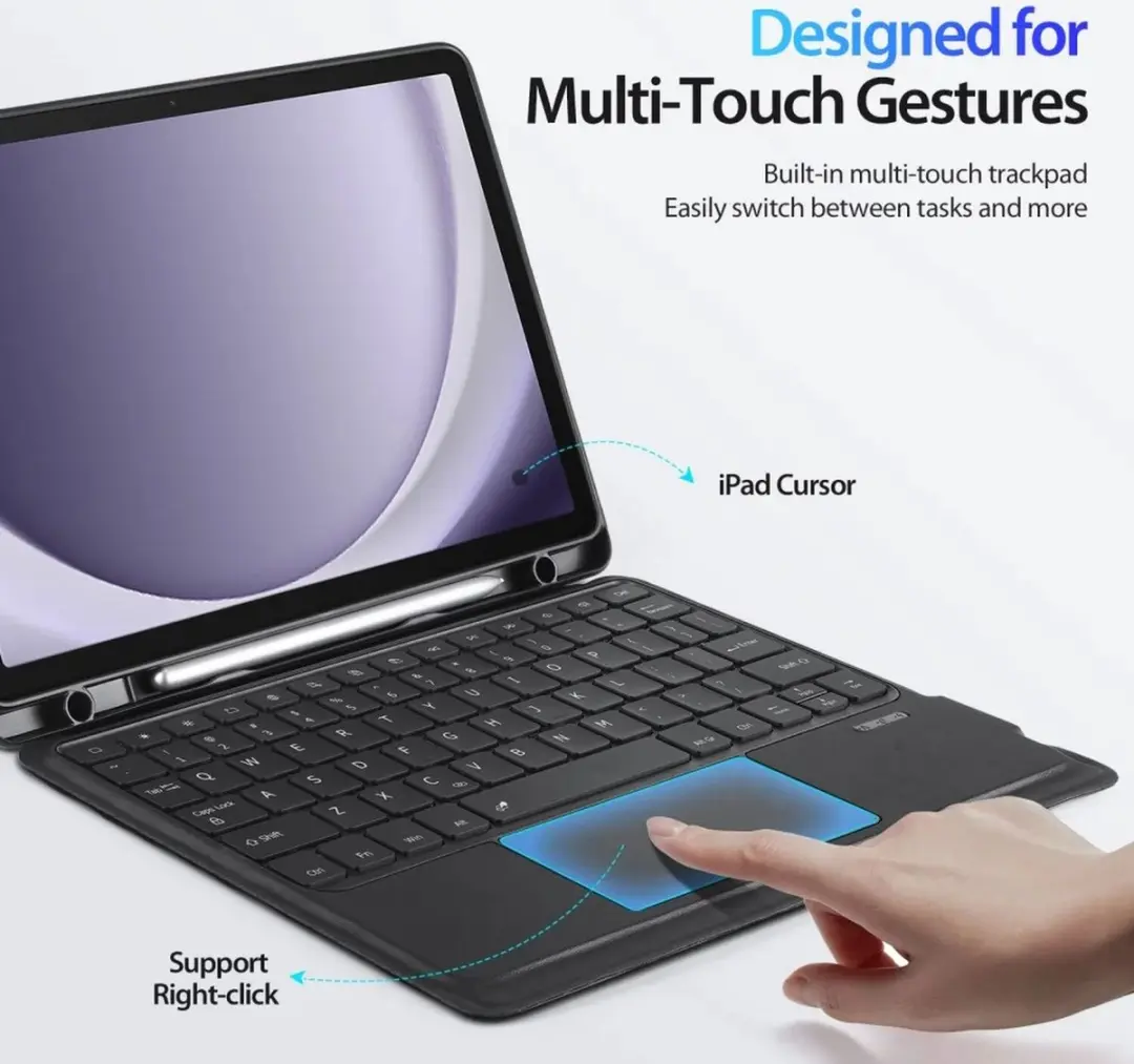 Dux Ducis Bluetooth Toetsenbord - Samsung Galaxy Tab A9 Plus - 11" - Zwart - afbeelding 6 van 6