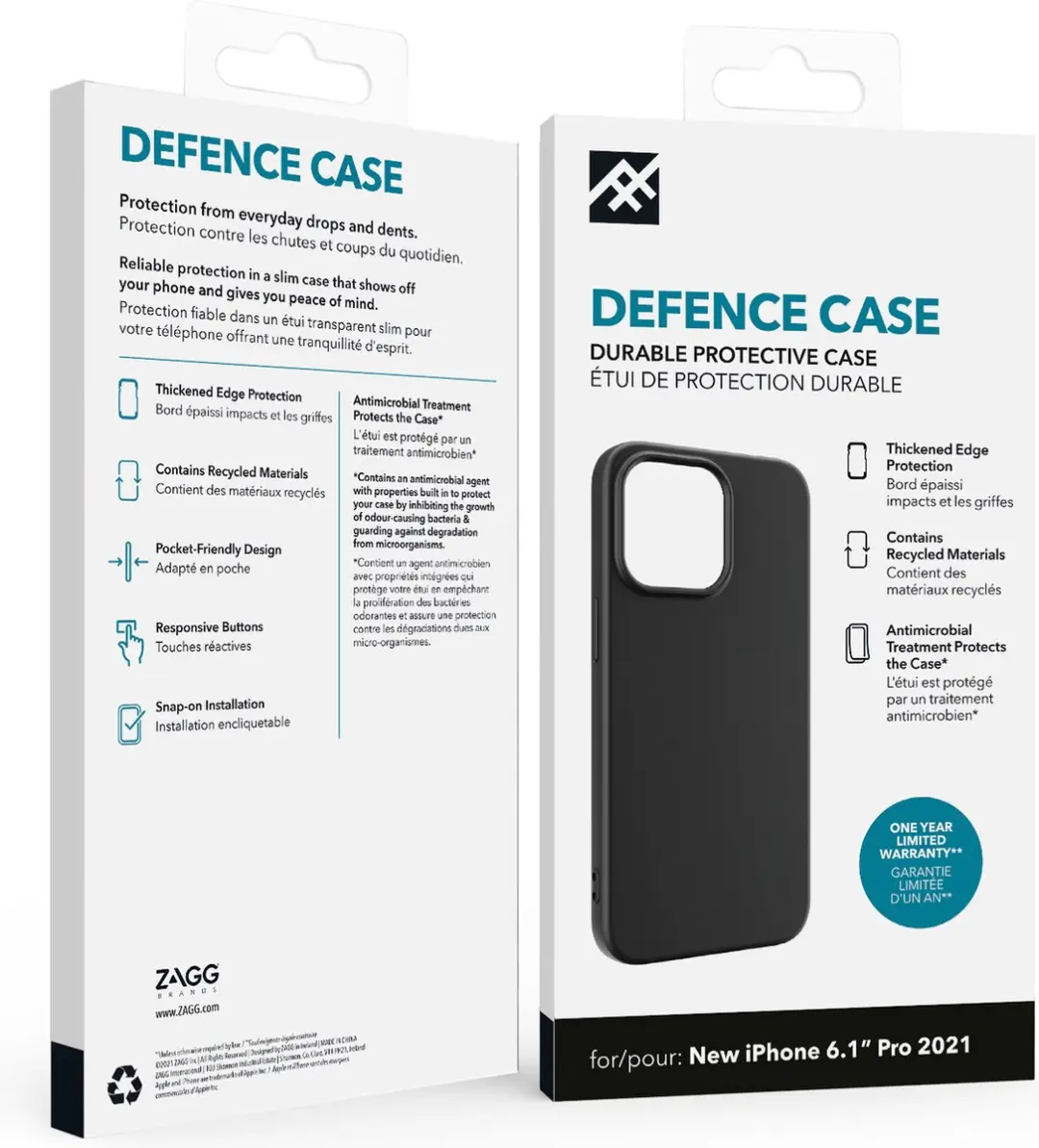 ZAGG Defence Back Cover iPhone 13 Pro 302008575 - Zwart