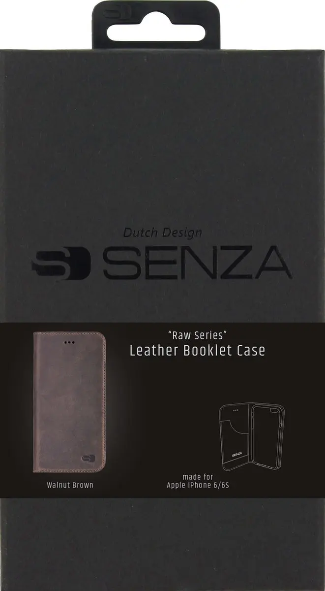 Senza iPhone 6/6s Book Case Raw Series BKLCS1012 - Donker Bruin