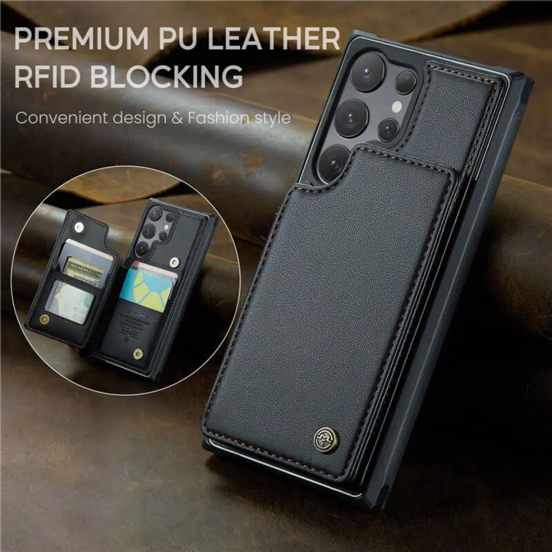 Caseme Portemonnee Backcover Anti-RFID Galaxy S25 Ultra - 5 Pasjes - Zwart