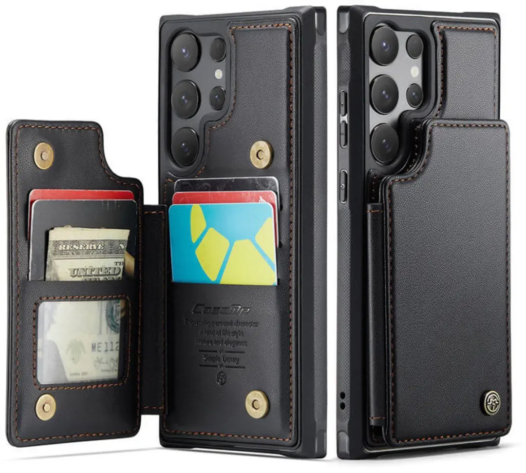 Caseme Portemonnee Backcover Anti-RFID Galaxy S25 Ultra - 5 Pasjes - Zwart - afbeelding 6 van 6