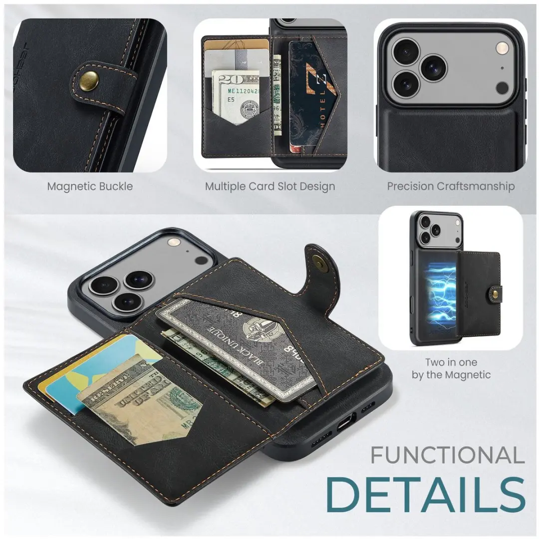 Caseme JH-01 Hoesje iPhone 17 Pro Max - 10 Pasjes - Zwart