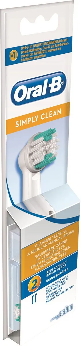 Oral-B Simply Clean Opzetborstels 2 Stuks - Wit - afbeelding 6 van 6