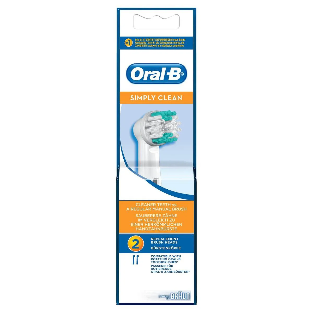Oral-B Simply Clean Opzetborstels 2 Stuks - Wit