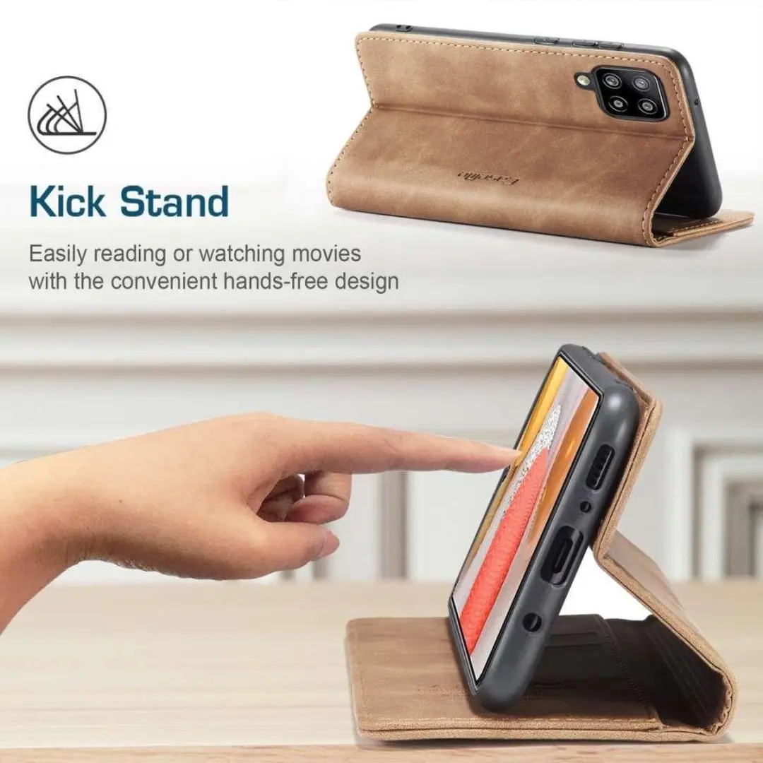 Caseme Telefoonhoes Samsung Galaxy S21 Ultra Retro Wallet - 3 Pasjes - Bruin