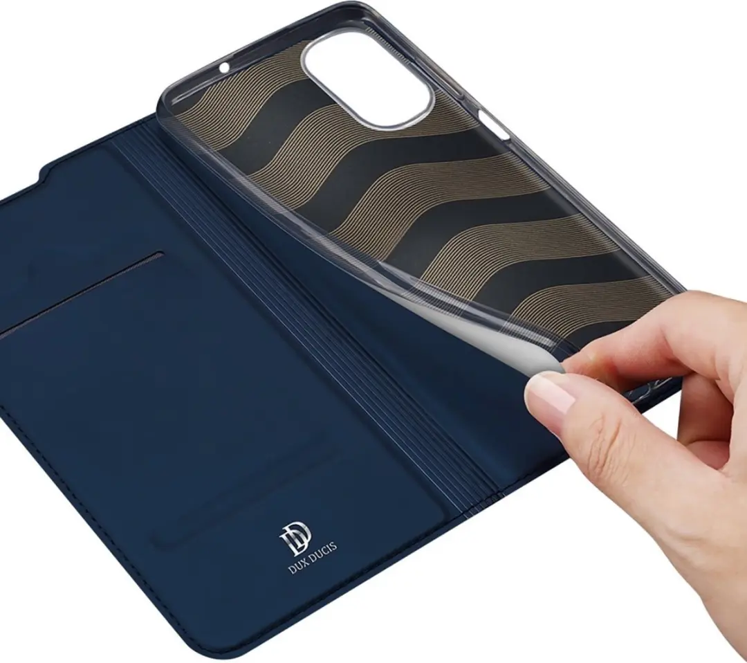 Dux Ducis Slim Bookcase Hoes - Motorola Moto G200 - Blauw