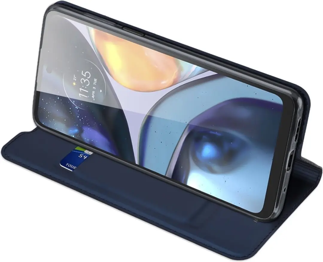 Dux Ducis Slim Bookcase Hoes - Motorola Moto G200 - Blauw
