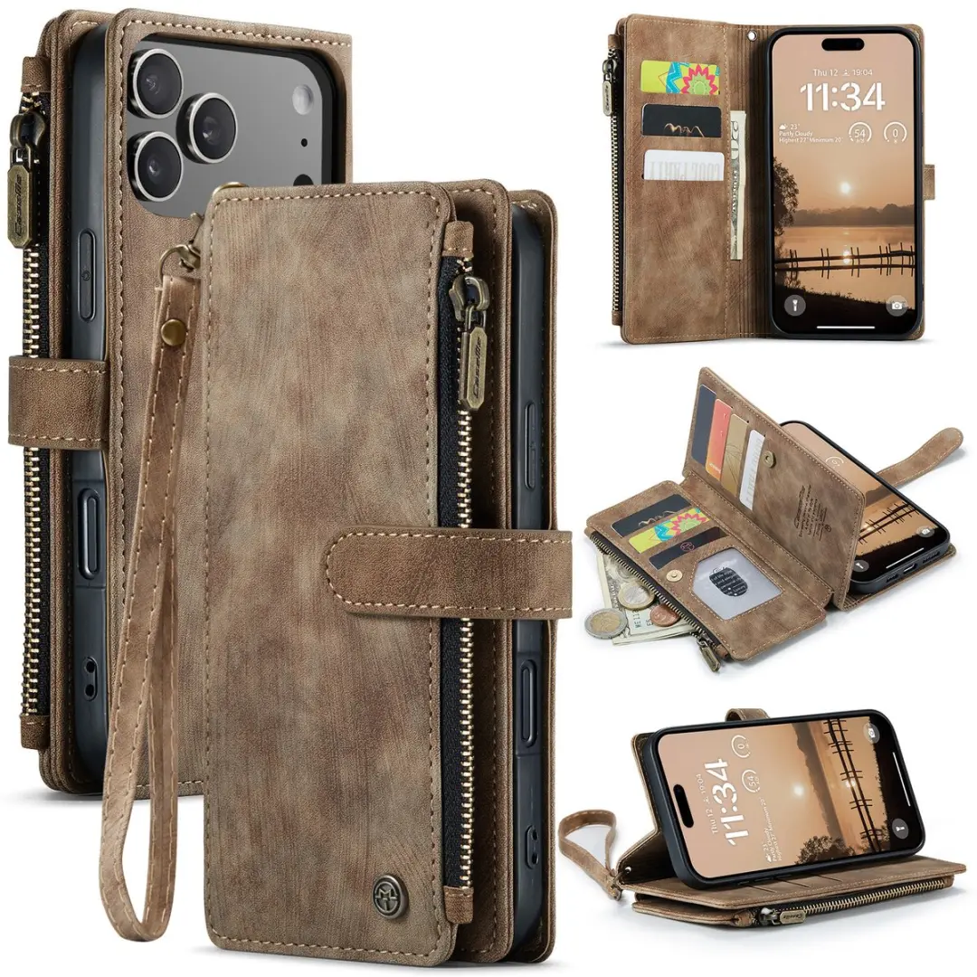 Caseme iPhone 17 Pro Max PU Hoesje Portemonnee