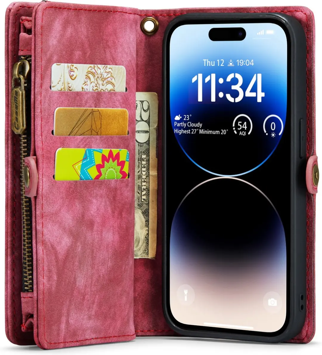 Caseme iPhone 14 Pro Max Hoesje 9180 - Rood - afbeelding 6 van 6